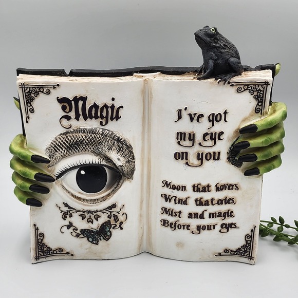 The Unbranded Brand Other - Halloween Faux Magic Book Witch Hands Prop Figurine Tabletop Decor 11.5" Resin
